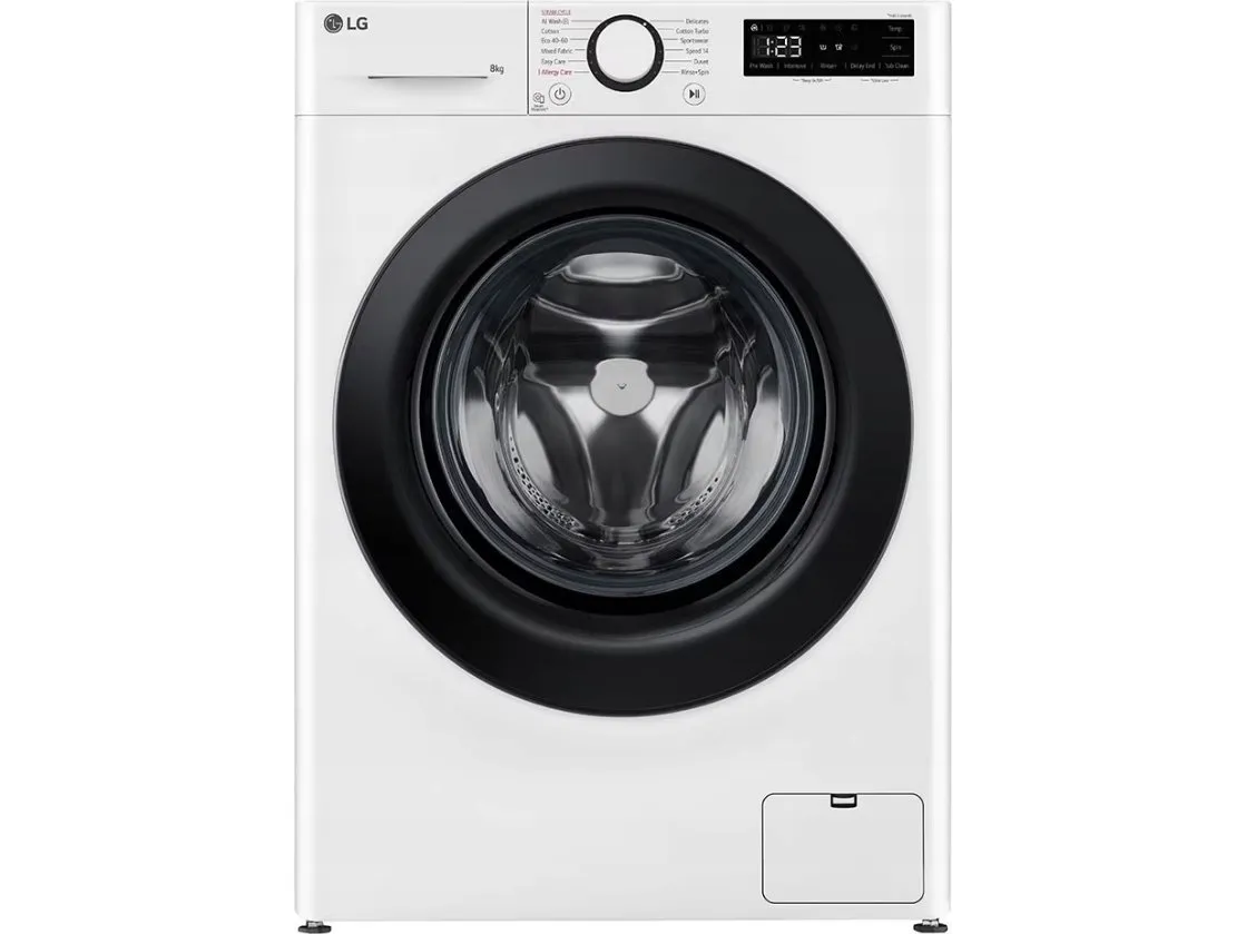 LG Serie R5 F2WR508SWW - Vaskemaskine - bredde: 60 cm - dybde: 53.5 cm - højde: 85 cm - frontbetjening - 8 kg - 1200 rpm - hvid