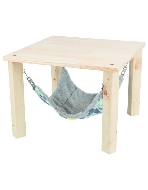 Trixie Schuilplaats Met Hangmat Sunny - Kooi Accessoire - 28x24x28 cm Houtkleur Grijs