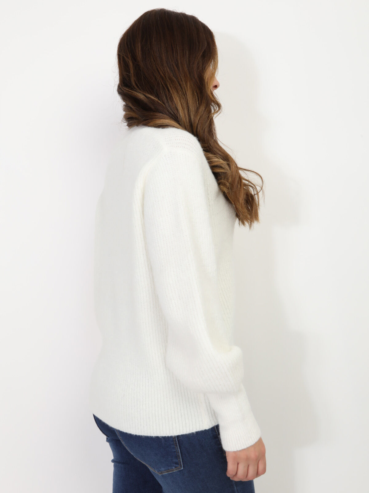 Cardigan avec petit cœur- Blanc