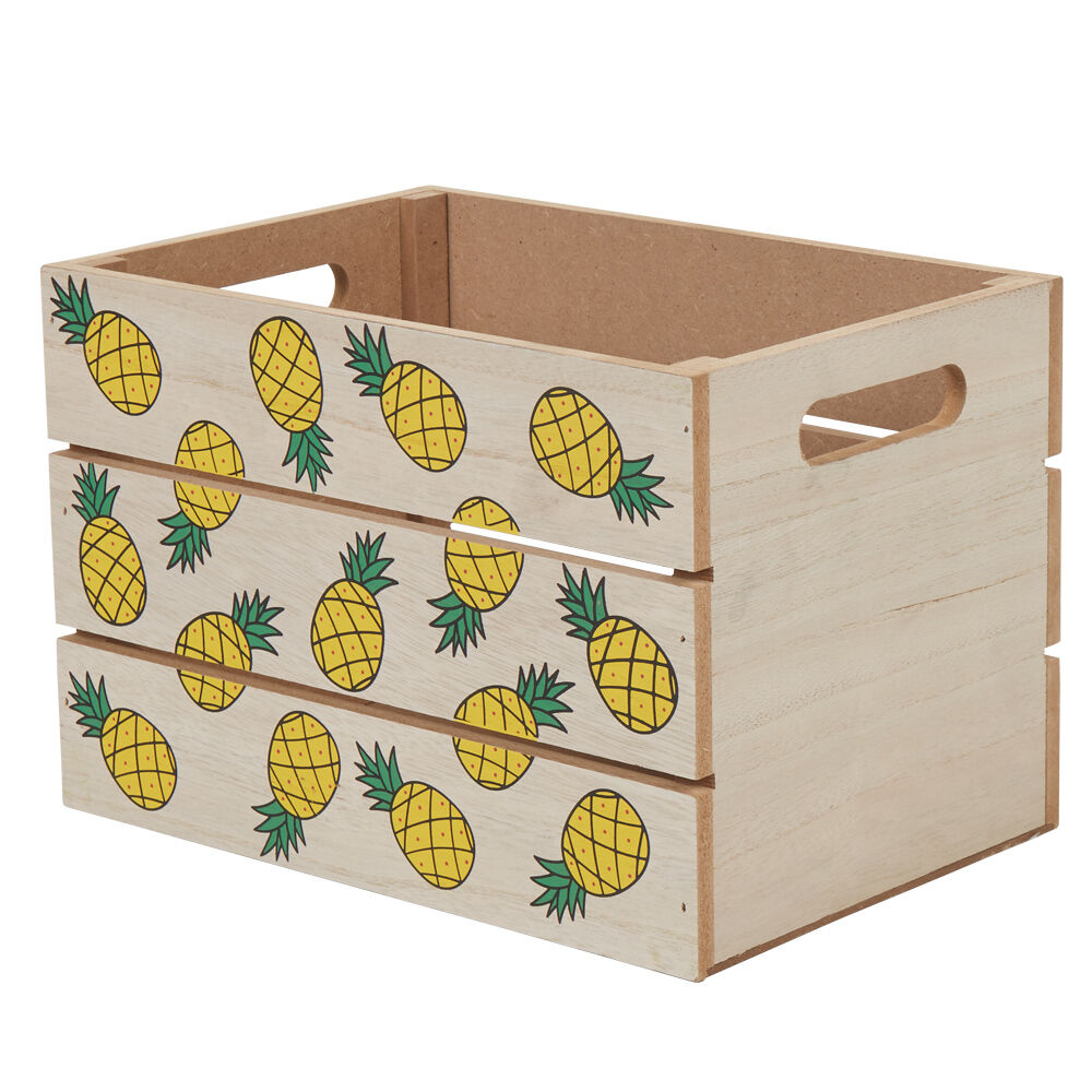 Caissette déco ananas en bois Collection Caraïbes