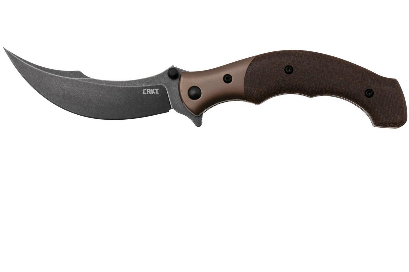 CRKT Ritual Compact 7465 Brown Micarta zakmes, Alan Folts design