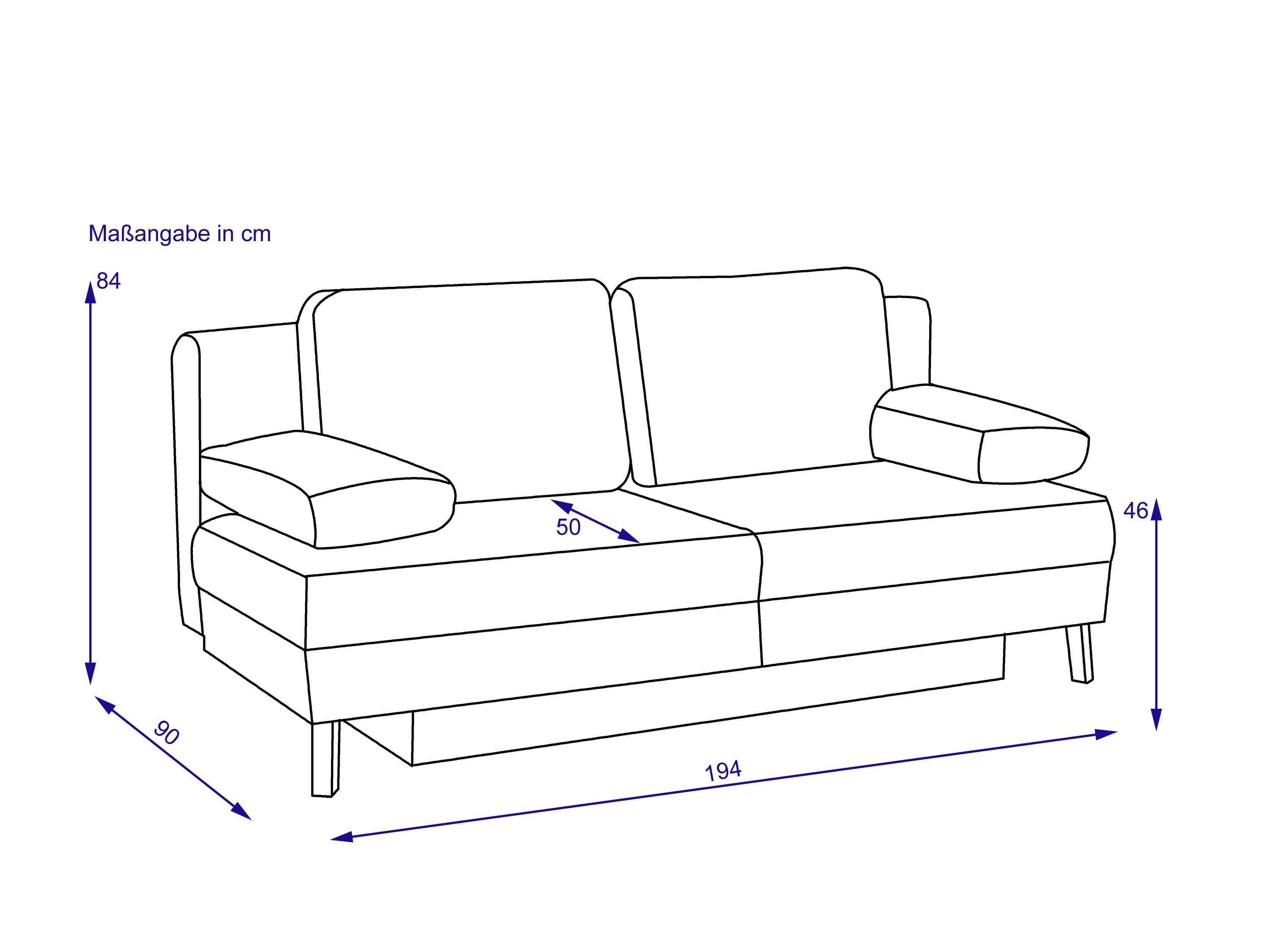 Schlafsofa Elastoform RABEA Eiche Natur beige Kord