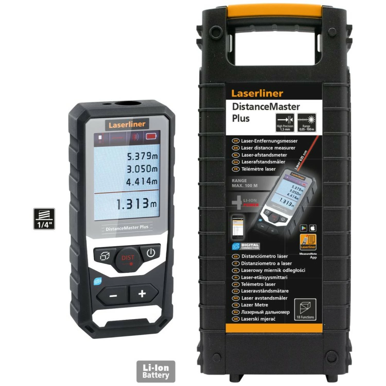 Laserliner DistanceMaster Plus 100 Afstandsmeter - 100m - Bluetooth - IP65