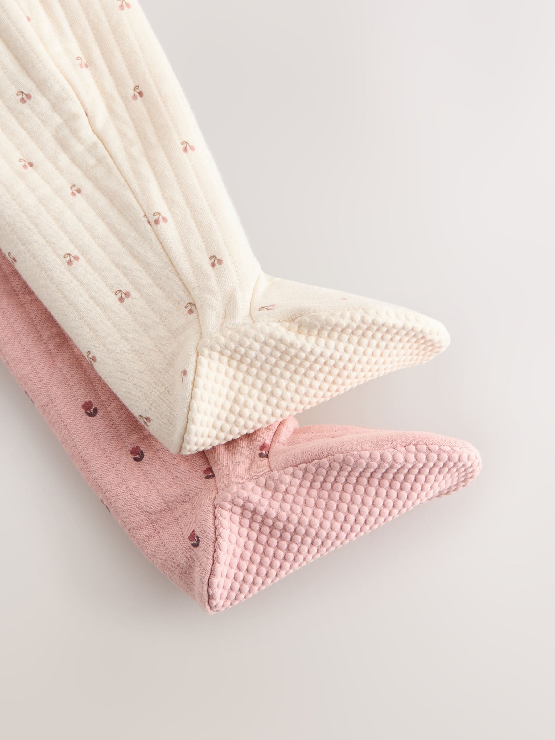 Roze/crème - Quilted Baby Sleepsuits 2 Pack