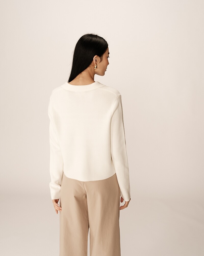 GRACE & MILA<br>Cardigã de mangas compridas com gola de camisa PAM
