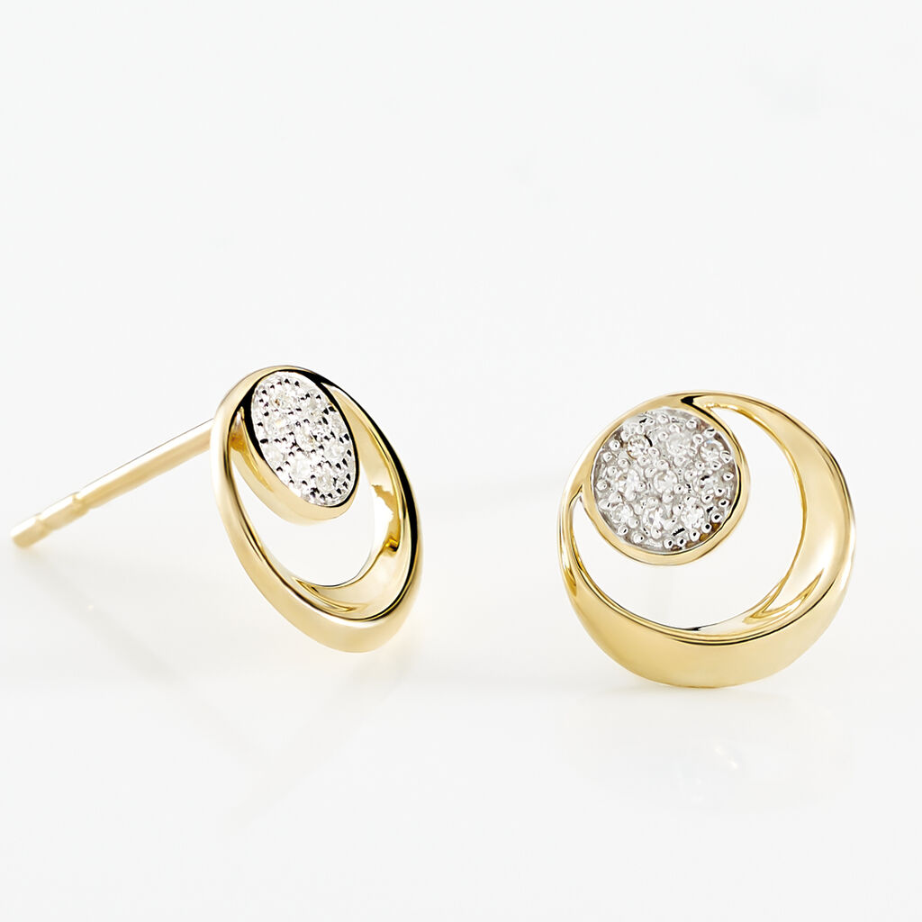 Boucles D'oreilles Puces Liana Or Jaune Diamant