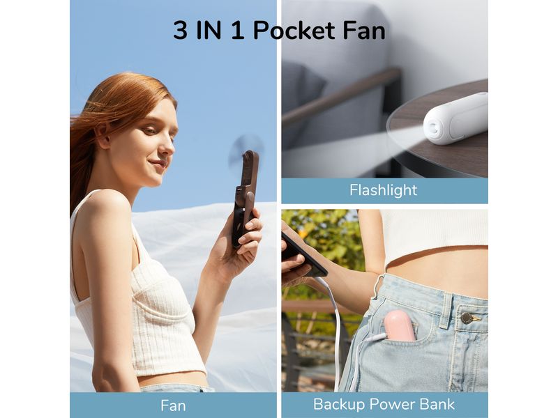 Jisulife Handventilator Life8 Plus Weiss Tragbarer Ventilator