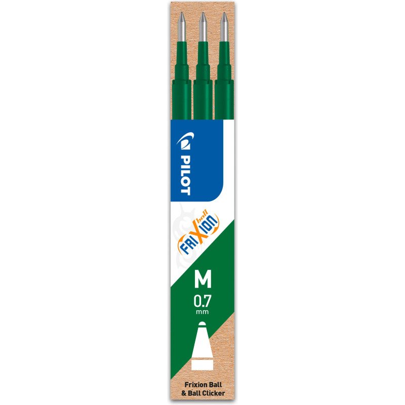 Recharge pour stylo effaçable Pilot FriXion Ball pointe moyenne 0,7 mm - Pochette de 3