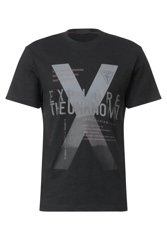 T-Shirt mit Frontprint - anthra grey melange