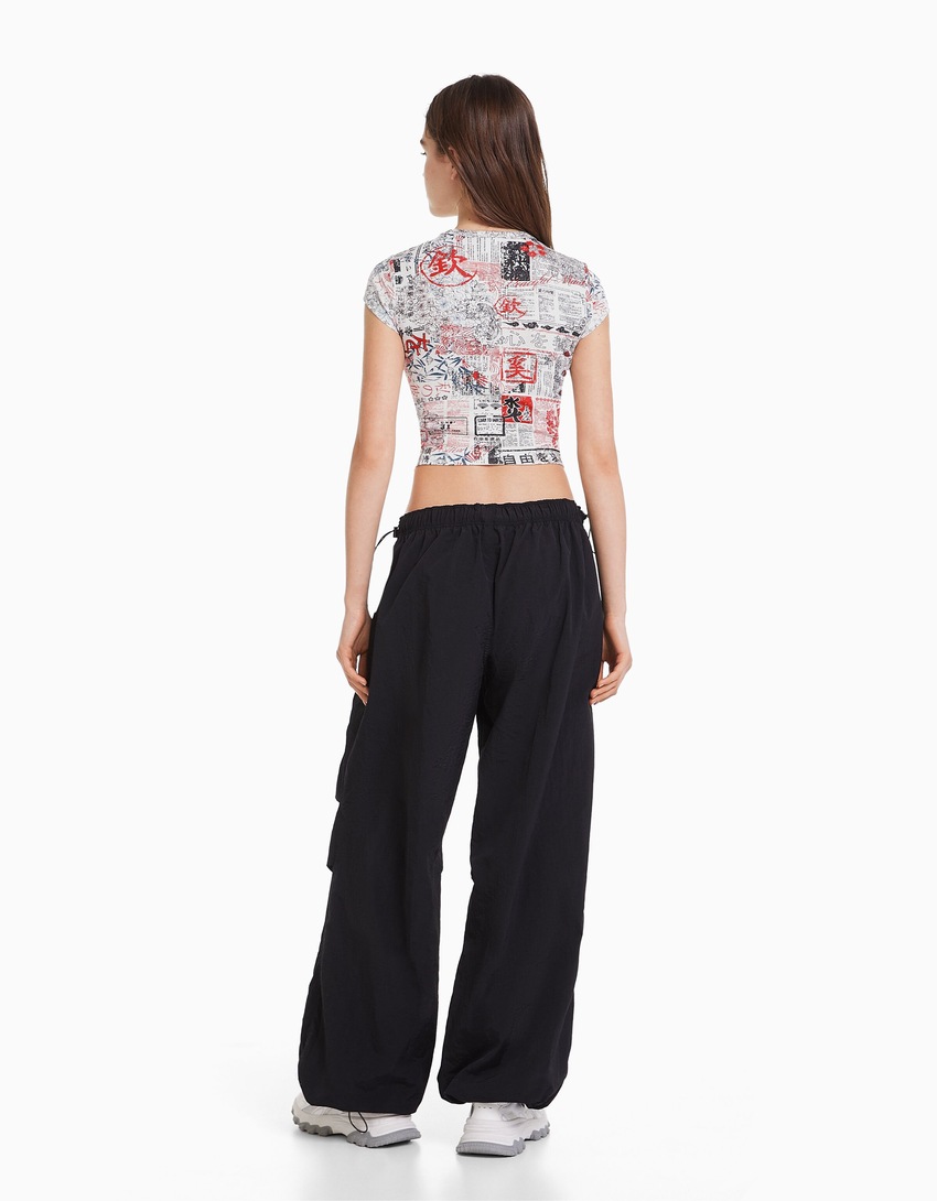 Camiseta de manga curta com estampa