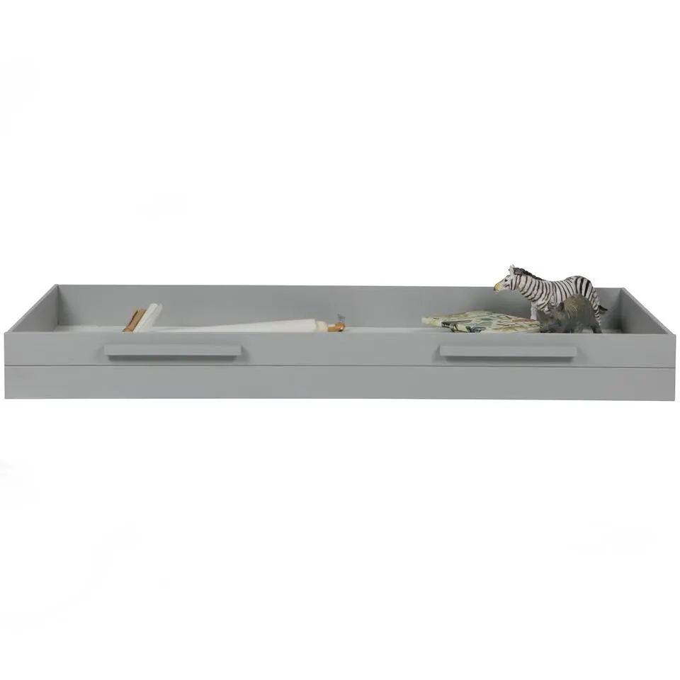 WOOOD Dennis Bed Excl Lade - Grenen - Betongrijs - 53x219x95