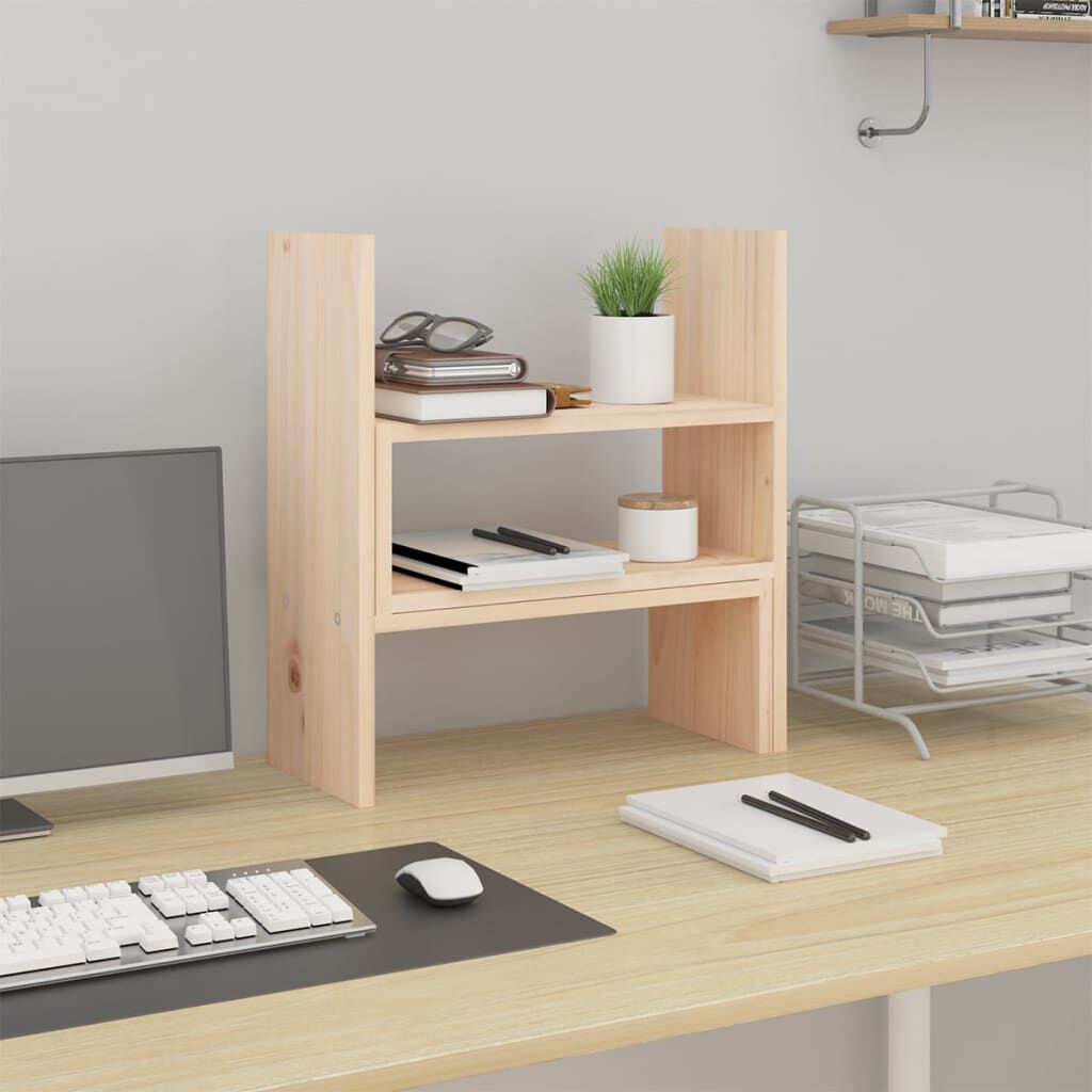 vidaXL Monitorstandaard, (39-72)x17x43 cm, massief grenenhout