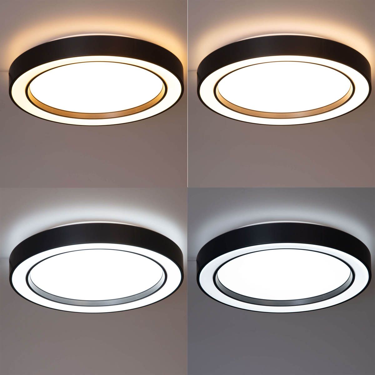 Plafondlamp zwart incl. LED dimbaar RGBW met afstandsbediening - Arco