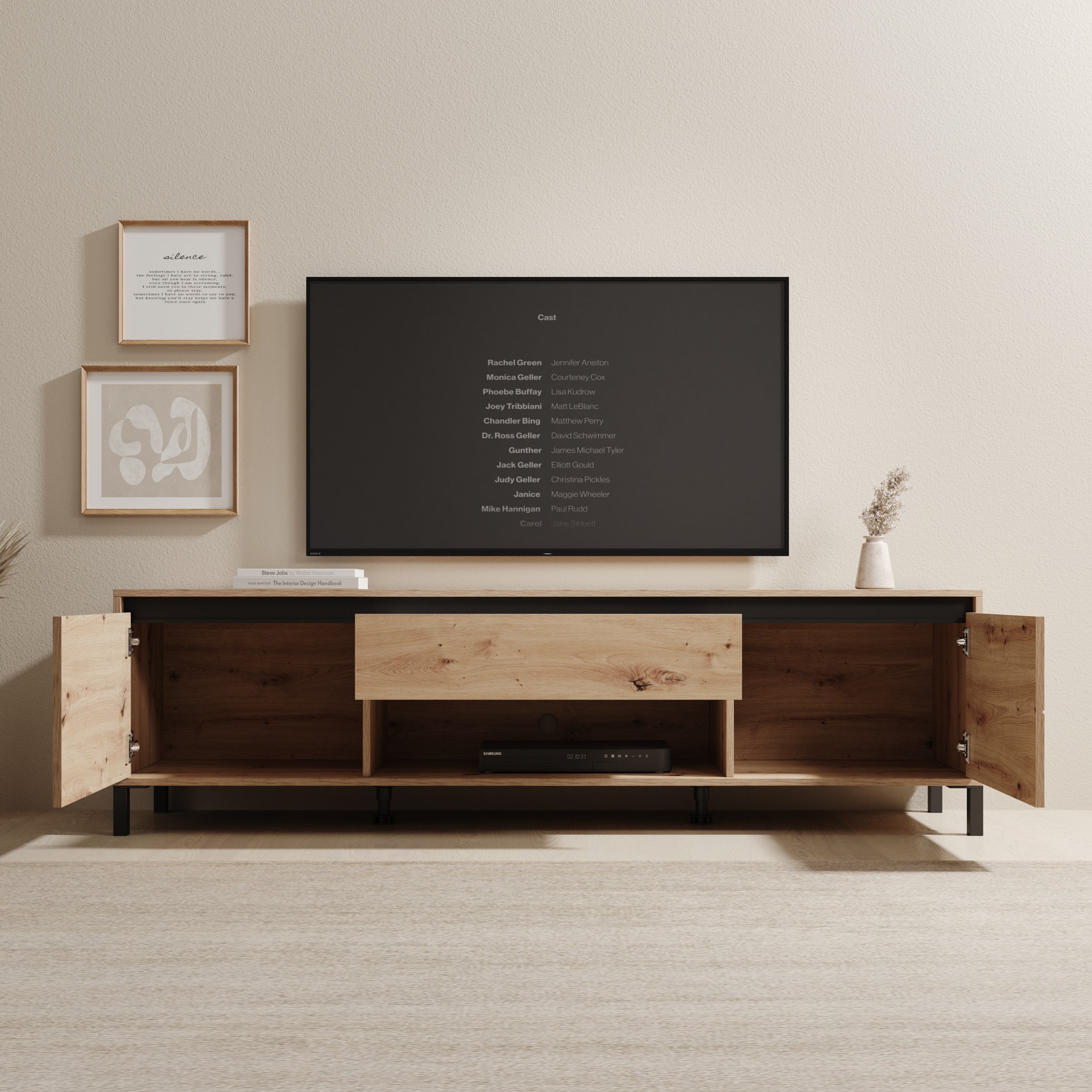 Montellini - TV-Meubel - Eikenpatroon - 183x40x52 cm