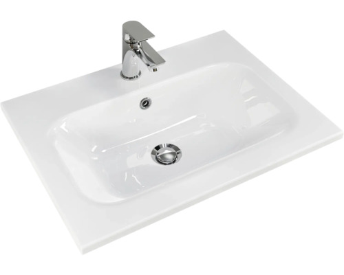 Pelipal Sunline 121 badkamermeubelset (B x H x D 61 x 200 x 46 cm), Ribbeck eiken fronten, met mineraal gegoten wastafel, badmeubel en spiegelkast met LED-verlichting