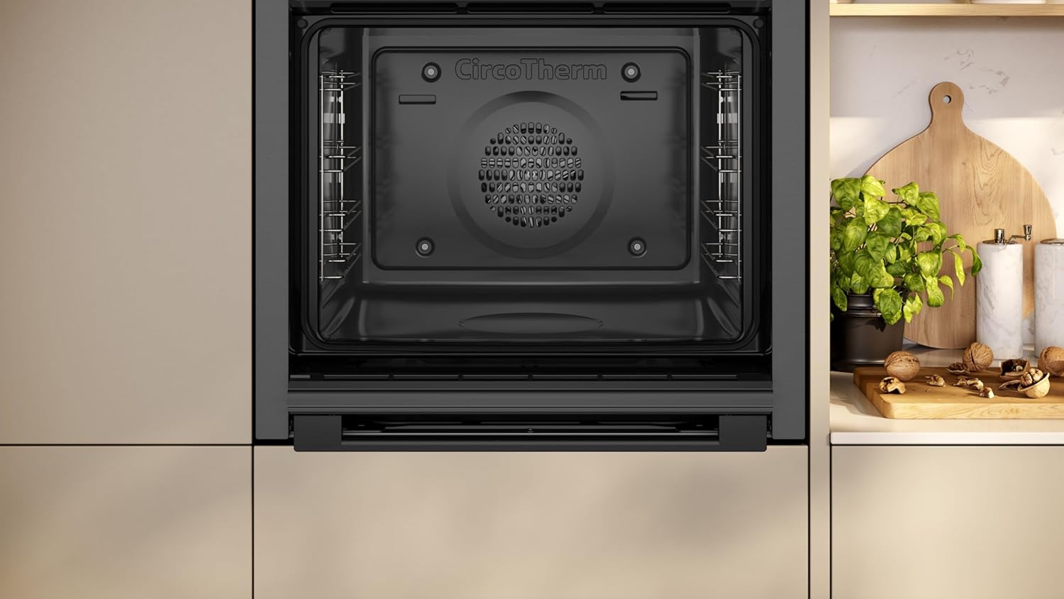 NEFF B3ACE2AG3, N50, Backofen, 60 x 60 cm, Made in Germany, LCD-Display, Versenkbare Tür, CircoTherm, 7 Beheizungsarten, Easy Clean, Kindersicherung, Schnellaufheizung, Graphite-Grey