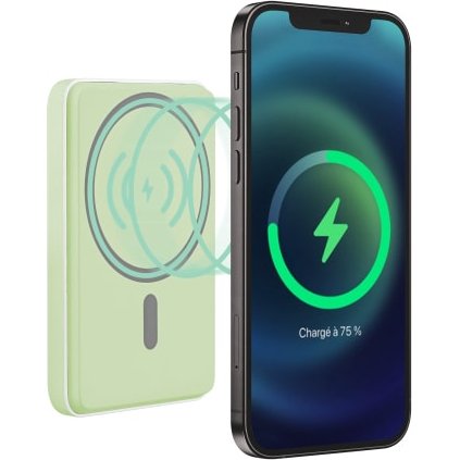 T'nB PBUMAG5GR banque d'alimentation électrique 5000 mAh Recharge sans fil Vert