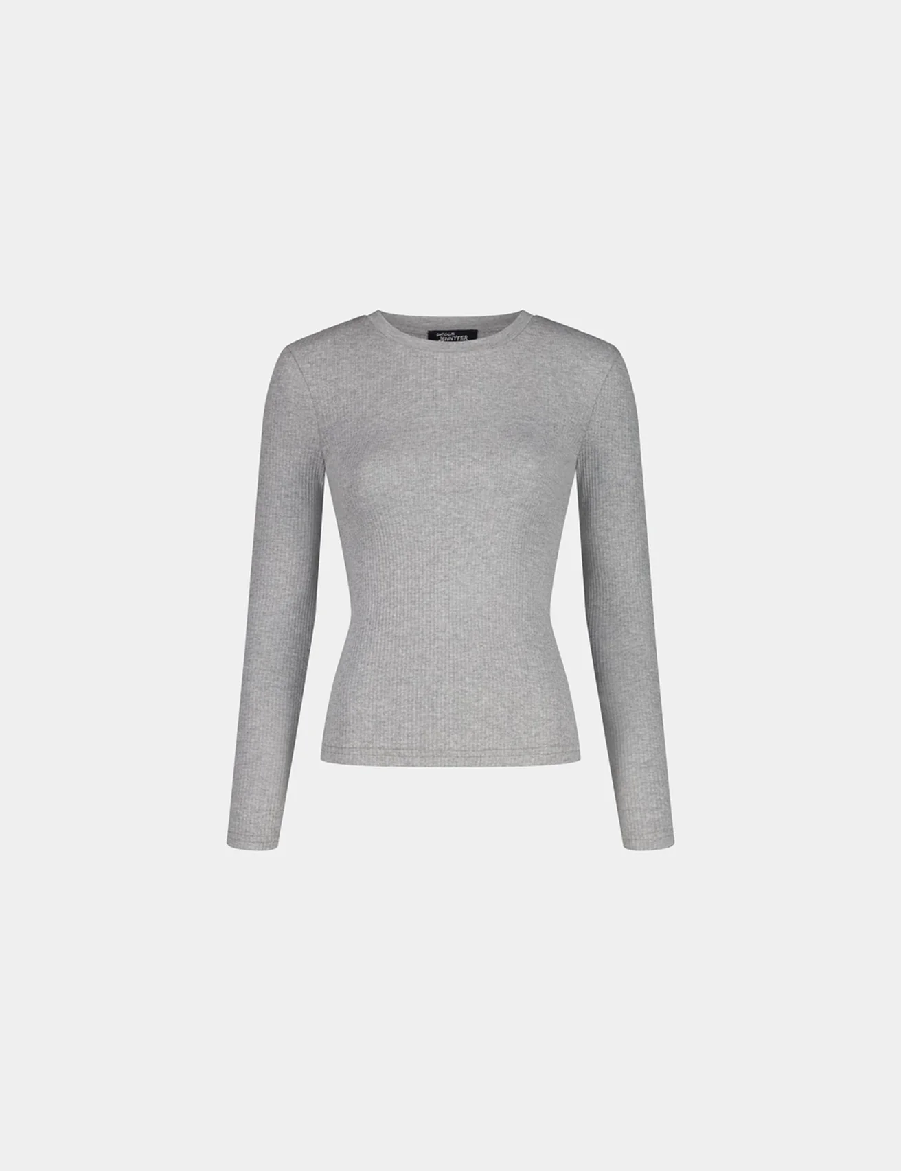 T-shirt côtelé gris chiné