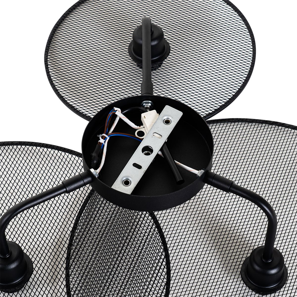 Design plafondlamp zwart met mesh 3-lichts - Jane