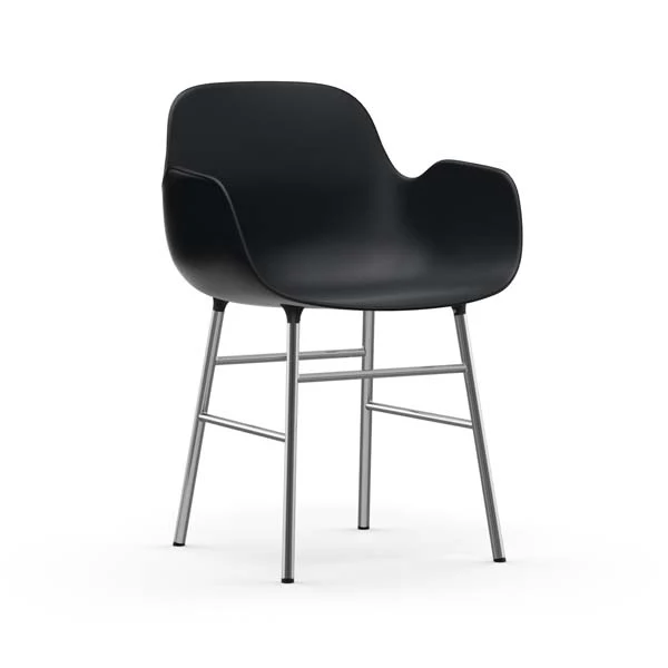 Normann Copenhagen  Form chair med armlæn i  chrome/sort