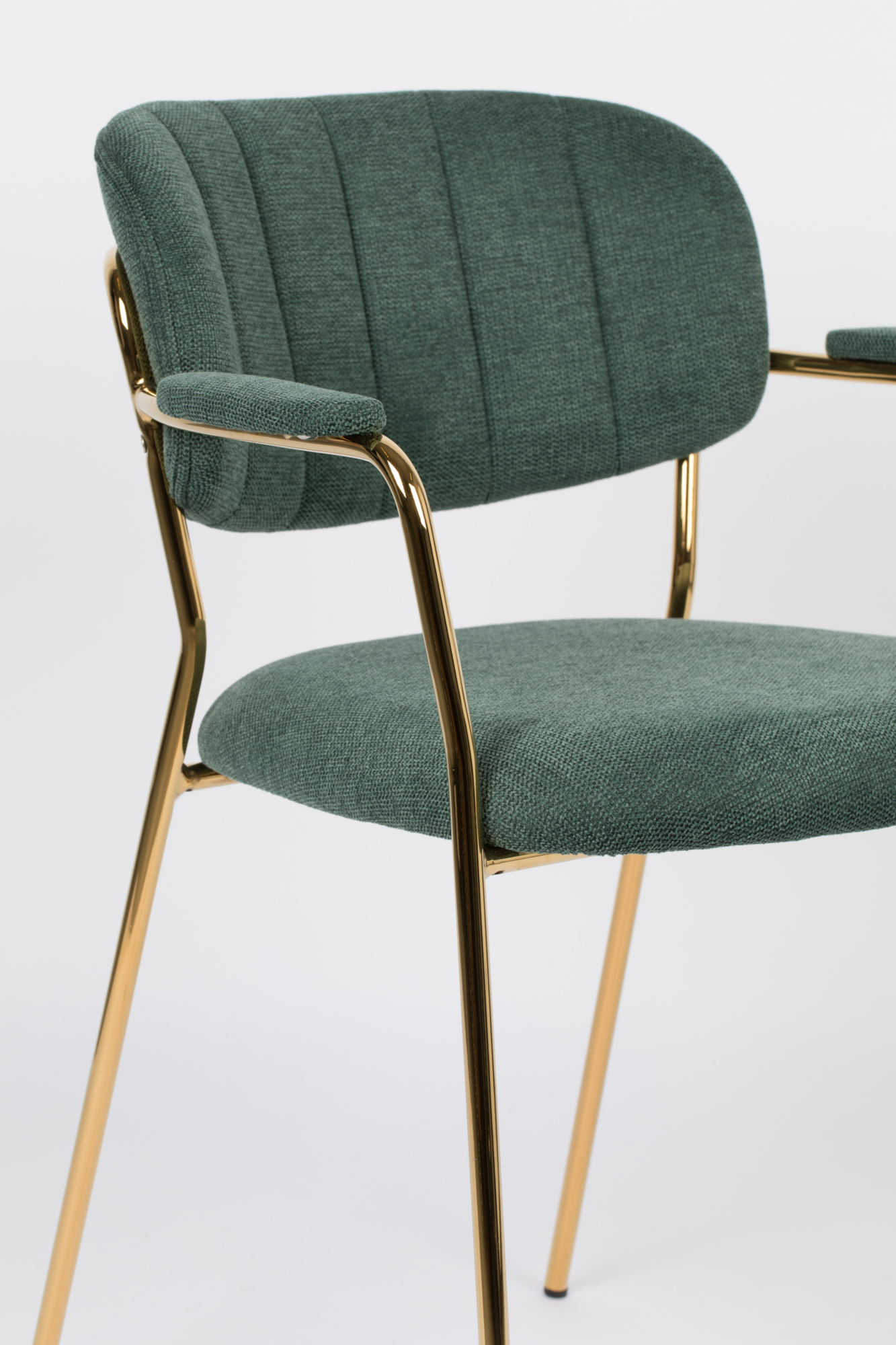 Housecraft living armstoel Jolien (set van 2) goud/donkergroen