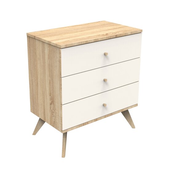 Camille Commode 3 tiroirs   Crème Chêne Doré        de               Sauthon Baby's Sweet Home