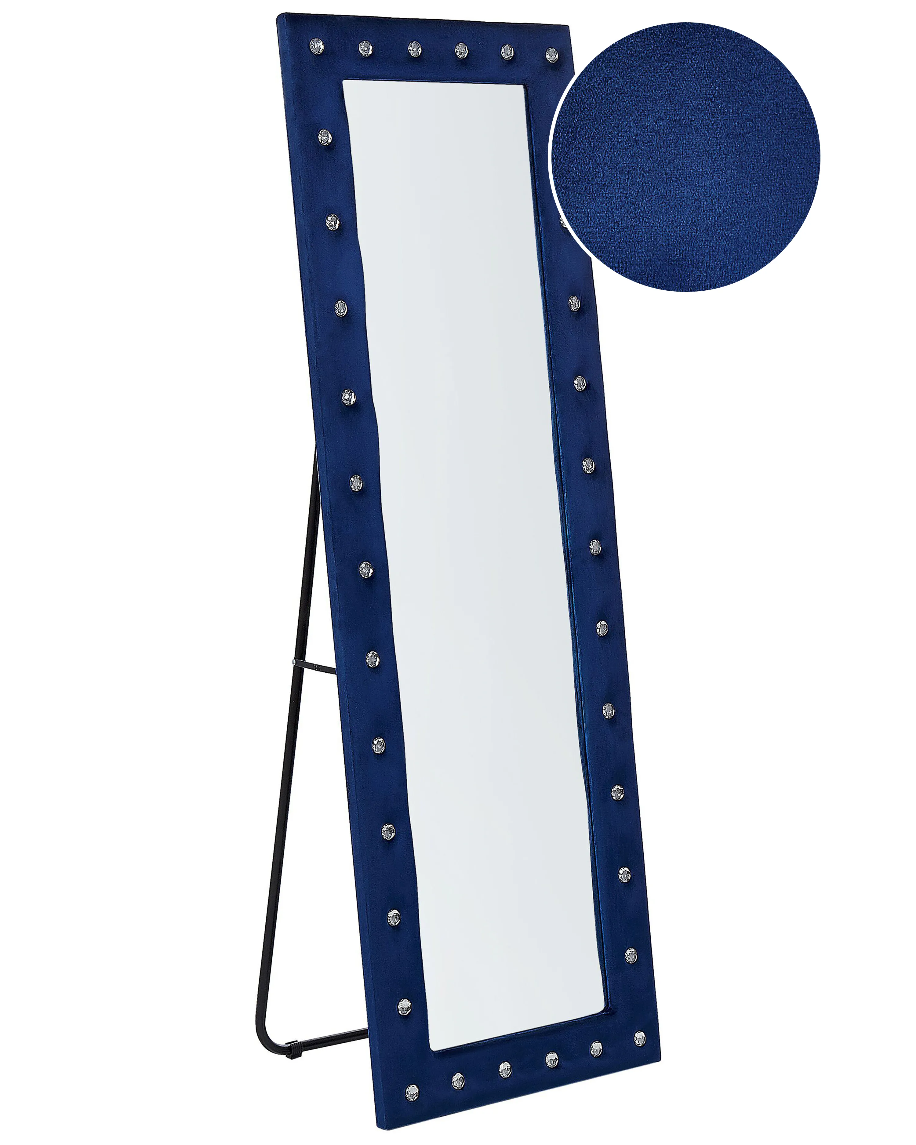 Staande spiegel ANSOUIS 150 cm Fluweel Marineblauw