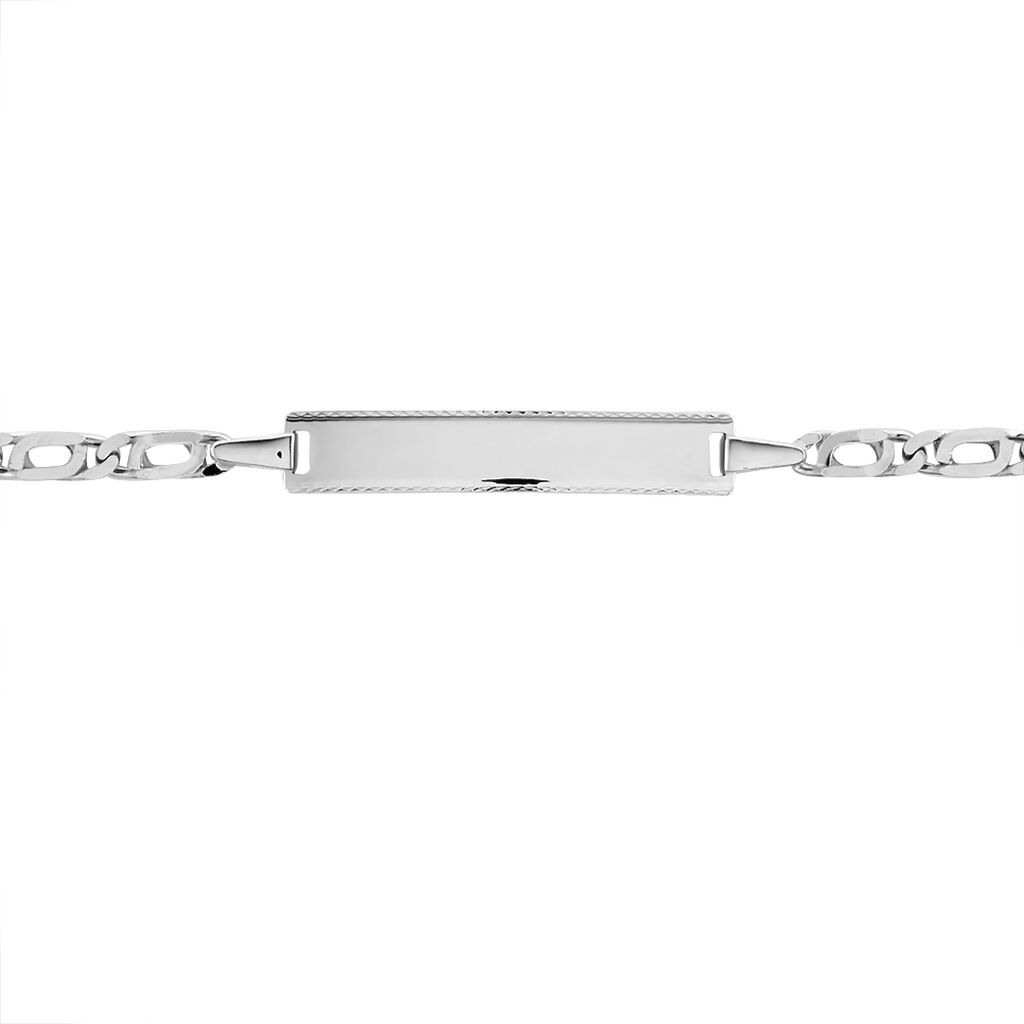 Bracelet Identité Fanelia Maille Marine Or Blanc