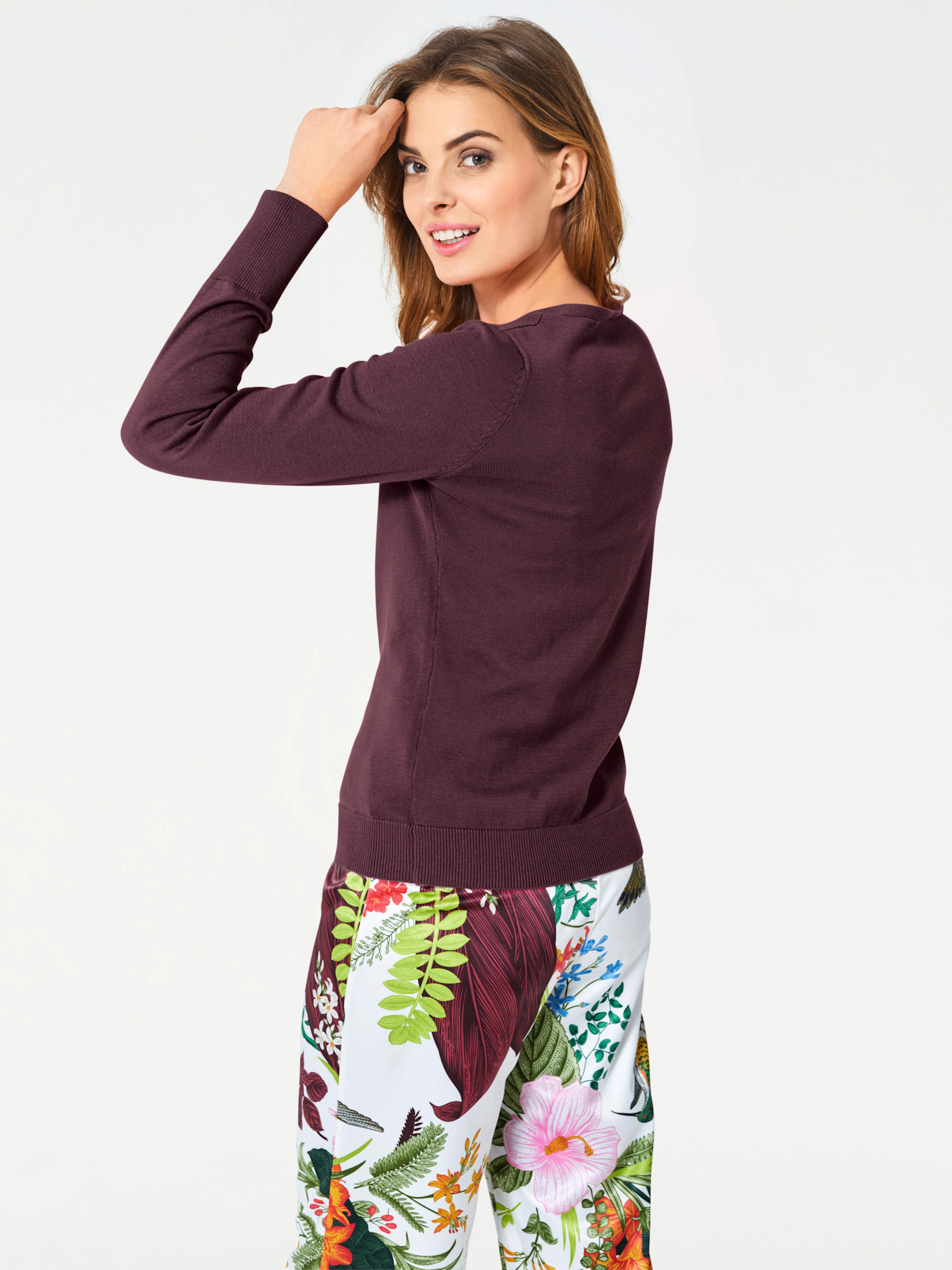 heine Feinstrickjacke in bordeaux