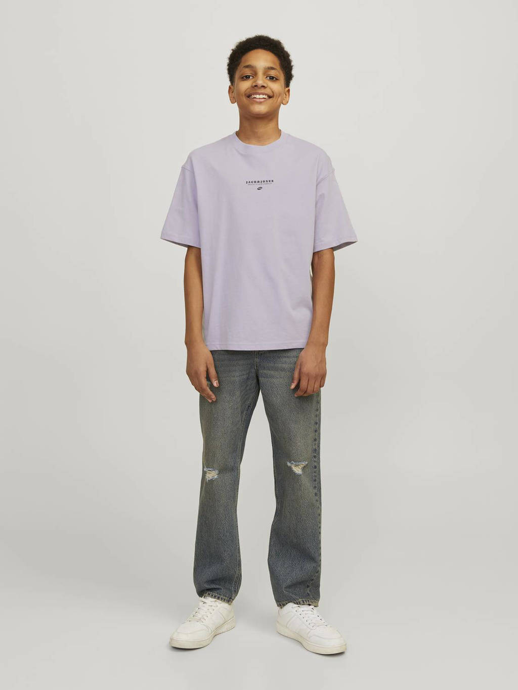 JACK & JONES T-shirt JORMARBELLA met backprint lila