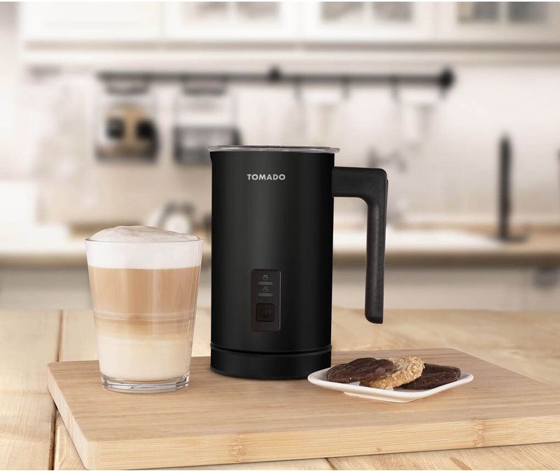 Tomado TMF1201B - Elektrische Melkopschuimer - Warm en koud opschuimen - Verwarmen  - Cappuccino maken – Matzwart