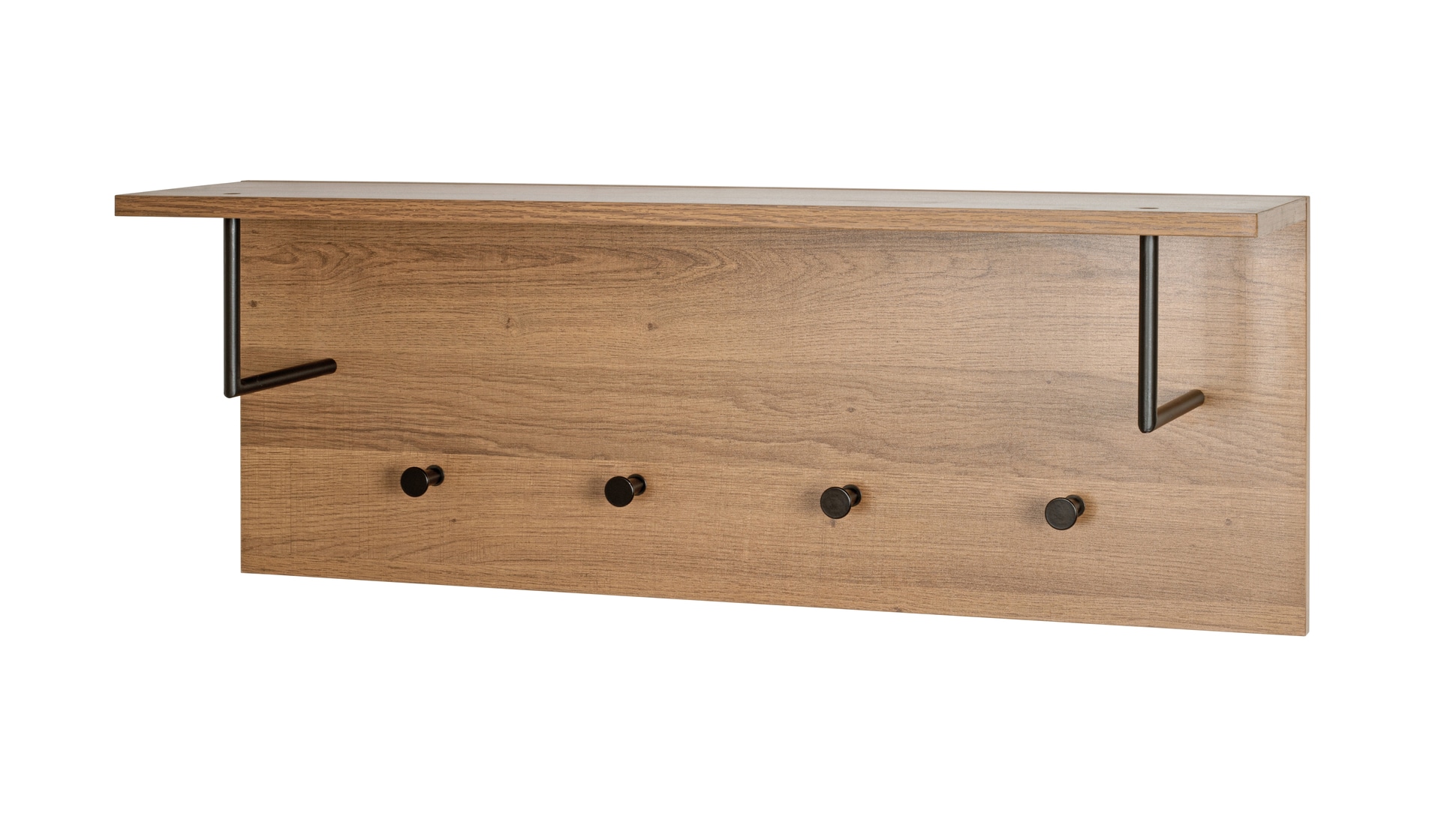 Wandgarderobe 80 x 30 cm Eiche-Dekor/schwarz