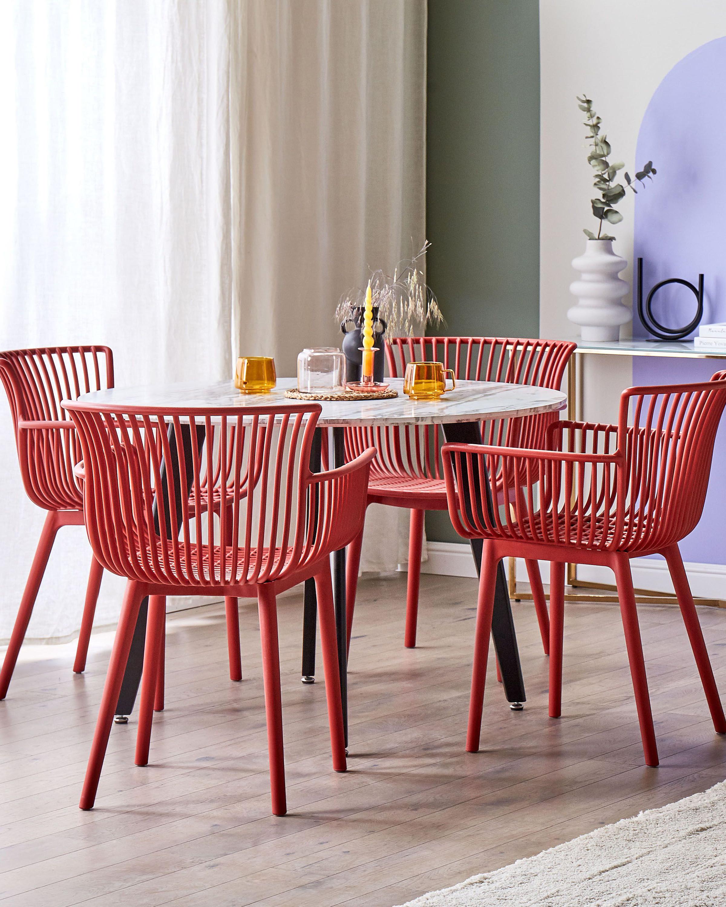 Set van 4 tuinstoelen PESARO Rood