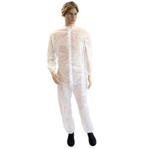 Combinaison de travail POLIGARD® PLP 50g/m² col Mao poche arrière élastiques poignets taille chevilles blanc