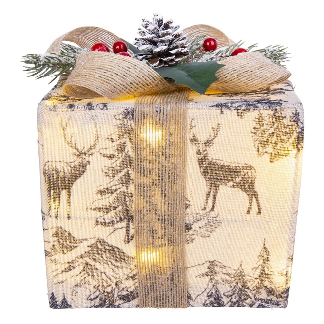 Deko-Geschenk mit Waldmotiven - mit LED - ca. 15 cm