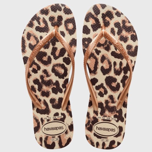 Tongs Femme Slim Animals Beige Léopard