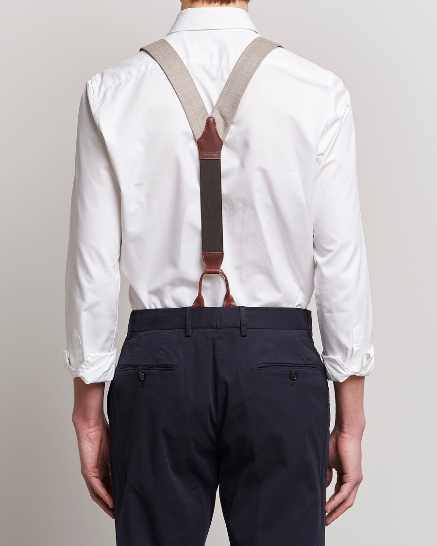 Albert Thurston Linen Braces Beige
