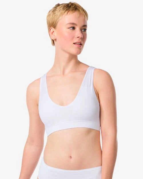 brassière préformée sans couture sans armatures blanc