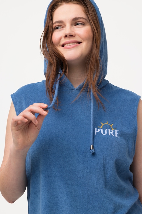Frottee-Hoodie, ärmellos, Kapuzenshirt, Biobaumwolle