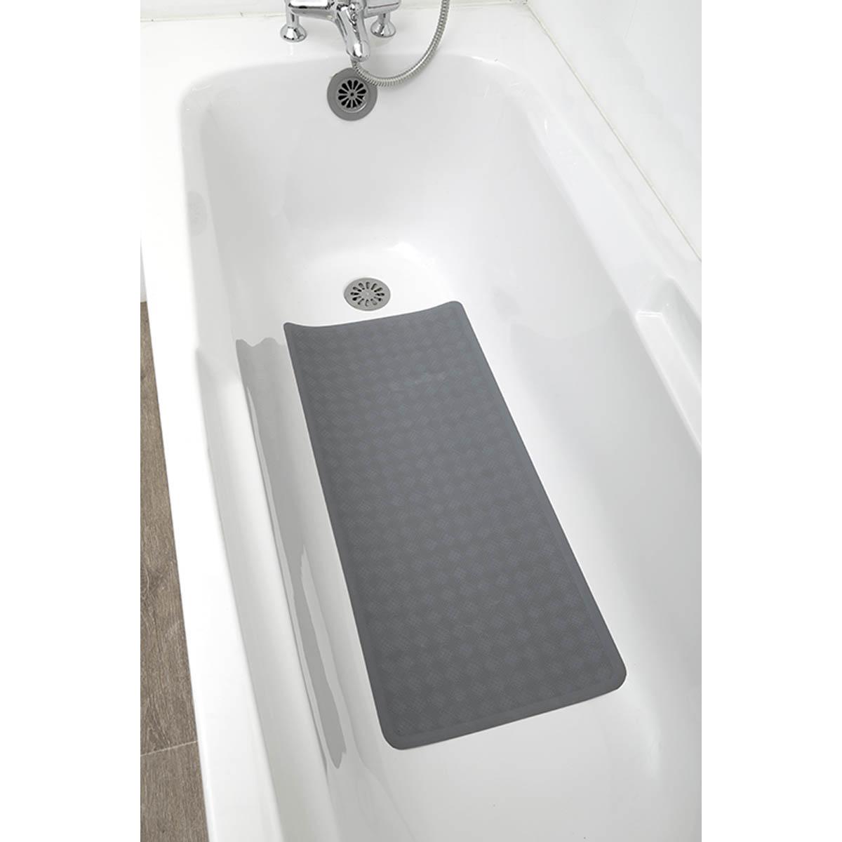 FOND BAIGNOIRE CAOUTCHOUC NATUREL 34X74CM GRIS FONCE