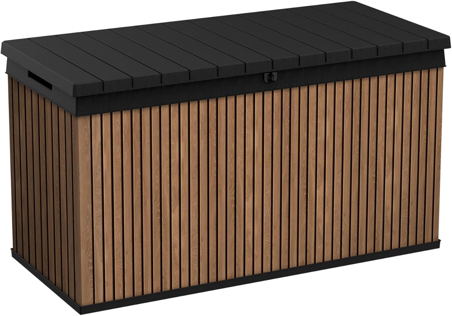 Keter Auflagenbox/Kissenbox 570 Liter l 100% Wasserdicht l mit Belüftung dadurch kein übler Geruch/Schimmel l Moderne Holzdielenoptik l Deckel belastbar bis 300 KG (2 Personen)
