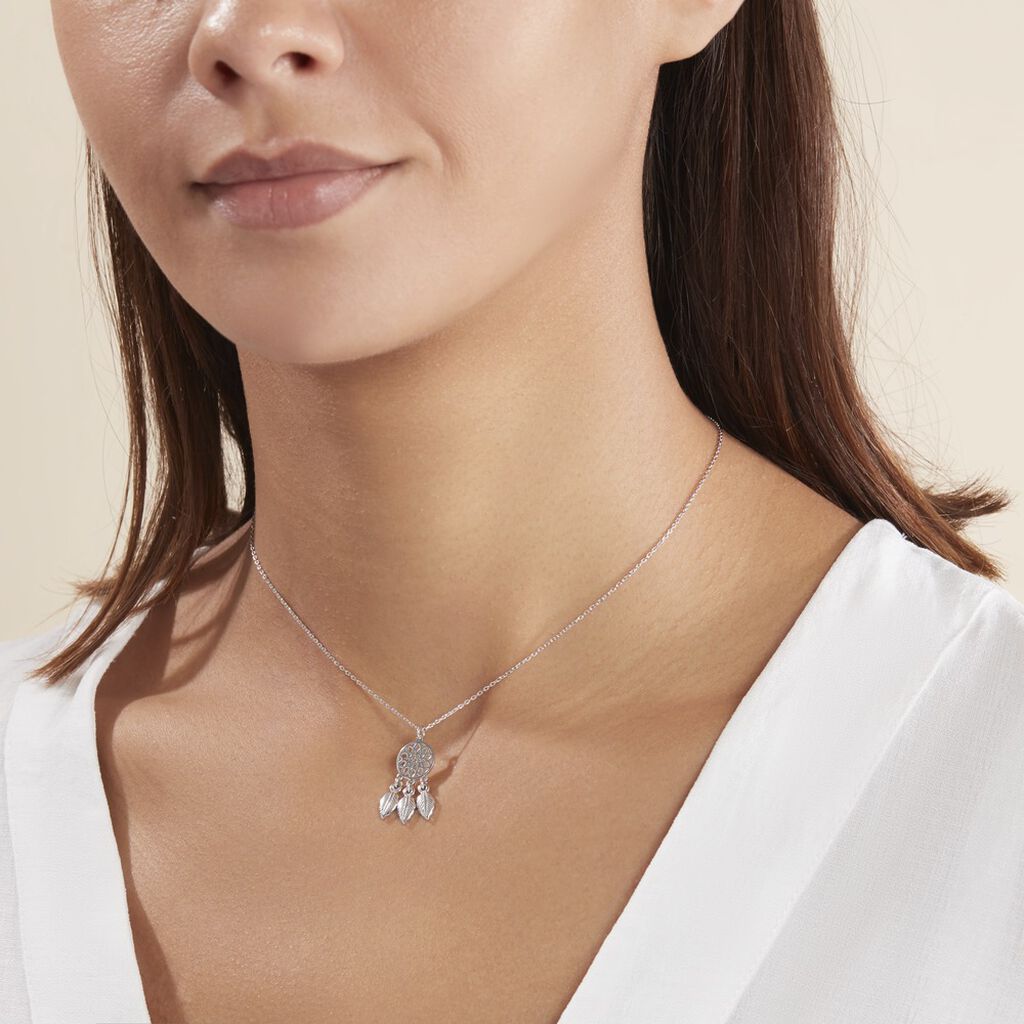 Collier Argent Blanc Ida