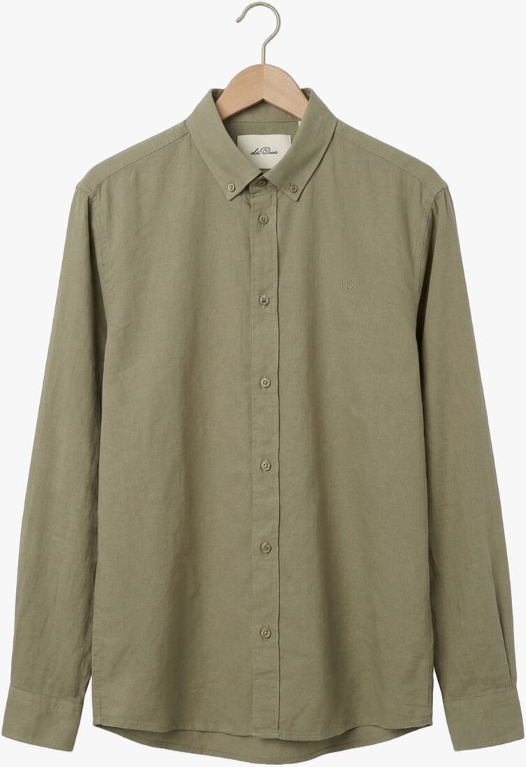 groene les deux casual overhemd konrad cotton linen shirt