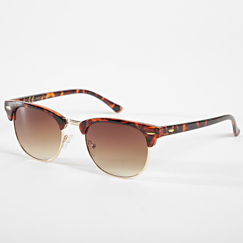Lunettes De Soleil Doré Marron Dégradé