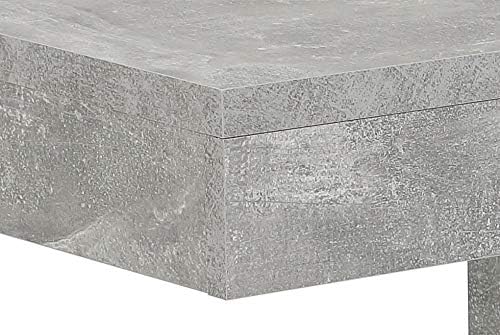 Hela Tische, Esstisch Säulentisch Rose, Holzwerkstoff meleminbeschichtet, Betonoptik,zwei Säulenfüße und Bodenplatte, ausziehbar 140-180x80cm
