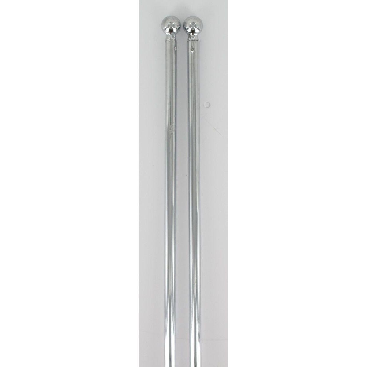 TRINGLE VITRAGE RONDE EXTENSIBLE D7 40 X 60 X 2 CHROME