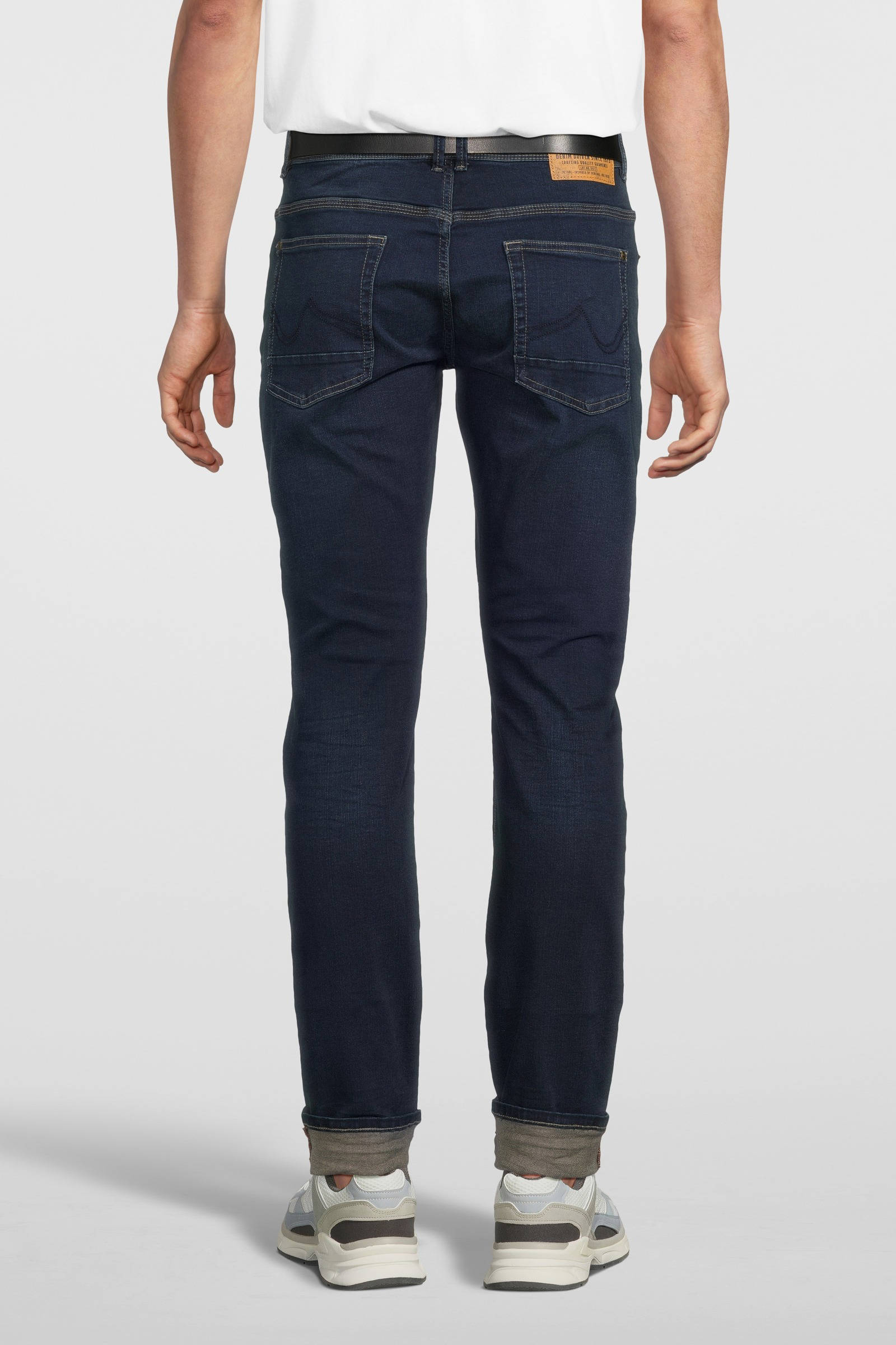 Petrol Industries slim fit jeans SEAHAM met riem midnight blue