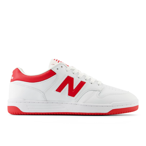 New Balance BB480 Sneakers, White/Red, 40.5