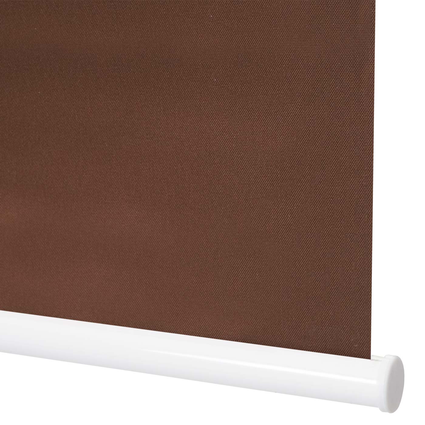 Rollo MCW-D52, Fensterrollo Seitenzugrollo Jalousie, Sonnenschutz Verdunkelung blickdicht 110x230cm ~ braun