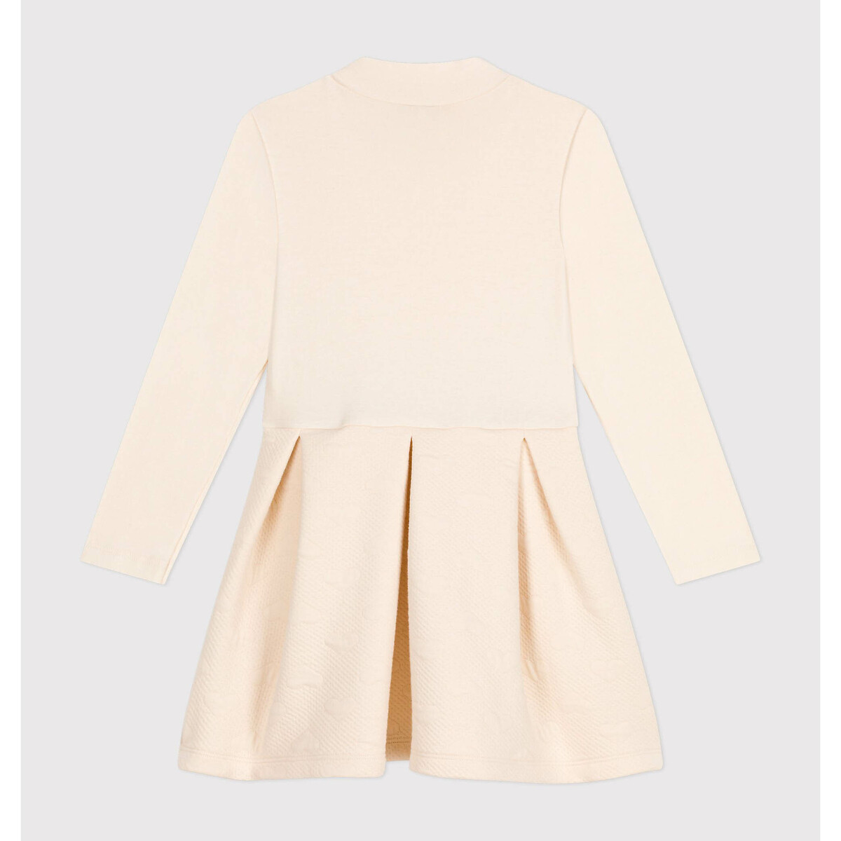 PETIT BATEAU<br>Vestido de manga comprida em 2 tecidos